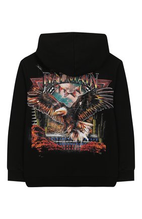 Детский хлопковая толстовка BALMAIN черного цвета по цене 32950 руб., арт. 6M4570/MX120/12-16 | Фото 2 Детский хлопковая толстовка BALMAIN черного цвета, арт. 6M4570/MX120/12-16 | Фото 2