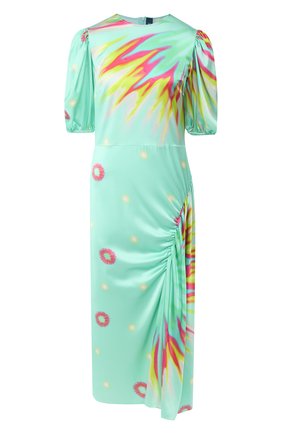 Женское шелковое платье POUSTOVIT зеленого цвета по цене 53730 руб., арт. ss20P-5270 | Фото 1 Женское шелковое платье POUSTOVIT зеленого цвета, арт. ss20P-5270 | Фото 1