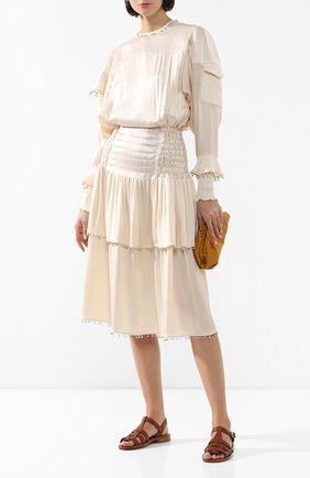 Женское шелковое платье LANVIN кремвого цвета по цене 173500 руб., арт. RW-DR200K-4324-P20 | Фото 2 Женское шелковое платье LANVIN кремвого цвета, арт. RW-DR200K-4324-P20 | Фото 2