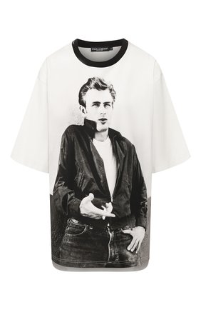 Женская хлопковая футболка DOLCE & GABBANA черно-белого цвета по цене 54550 руб., арт. G8LI8Z/G7VUZ | Фото 1 Женская хлопковая футболка DOLCE & GABBANA черно-белого цвета, арт. G8LI8Z/G7VUZ | Фото 1