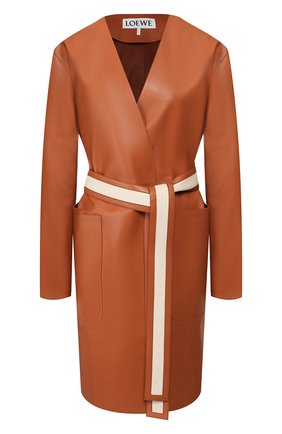 Женское кожаное пальто LOEWE коричневого цвета по цене 279000 руб., арт. S540336X49 | Фото 1 Женское кожаное пальто LOEWE коричневого цвета, арт. S540336X49 | Фото 1