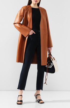 Женское кожаное пальто LOEWE коричневого цвета по цене 279000 руб., арт. S540336X49 | Фото 2 Женское кожаное пальто LOEWE коричневого цвета, арт. S540336X49 | Фото 2