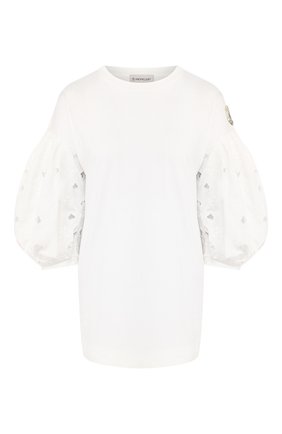 Женская футболка 4 moncler simone rocha MONCLER GENIUS белого цвета по цене 54500 руб., арт. F1-09W-8D702-00-8390X | Фото 1 Женская футболка 4 moncler simone rocha MONCLER GENIUS белого цвета, арт. F1-09W-8D702-00-8390X | Фото 1