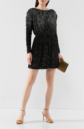 Женское платье с пайетками SAINT LAURENT черного цвета по цене 131500 руб., арт. 611963/YBSH2 | Фото 2 Женское платье с пайетками SAINT LAURENT черного цвета, арт. 611963/YBSH2 | Фото 2