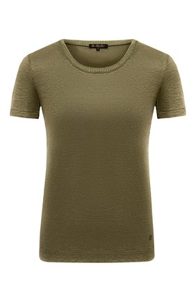 Женская льняная футболка LORO PIANA хаки цвета по цене 46500 руб., арт. FAD5396 | Фото 1 Женская льняная футболка LORO PIANA хаки цвета, арт. FAD5396 | Фото 1