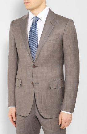Мужской шерстяной костюм ERMENEGILDO ZEGNA темно-бежевого цвета по цене 194500 руб., арт. 722037/221225 | Фото 2 Мужской шерстяной костюм ERMENEGILDO ZEGNA темно-бежевого цвета, арт. 722037/221225 | Фото 2