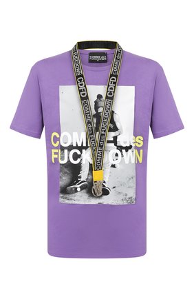 Мужская хлопковая футболка COMME DES FUCKDOWN сиреневого цвета по цене 4995 руб., арт. CDFU736P | Фото 1 Мужская хлопковая футболка COMME DES FUCKDOWN сиреневого цвета, арт. CDFU736P | Фото 1