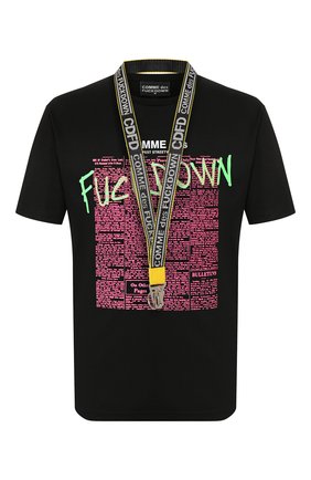 Мужская хлопковая футболка COMME DES FUCKDOWN черного цвета по цене 5510 руб., арт. CDFU777P | Фото 1 Мужская хлопковая футболка COMME DES FUCKDOWN черного цвета, арт. CDFU777P | Фото 1