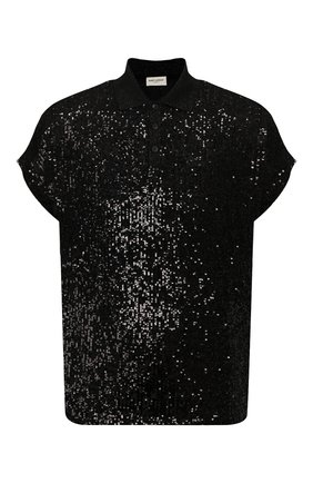 Мужское поло с пайетками SAINT LAURENT черного цвета по цене 43350 руб., арт. 601538/YB0K2 | Фото 1 Мужское поло с пайетками SAINT LAURENT черного цвета, арт. 601538/YB0K2 | Фото 1