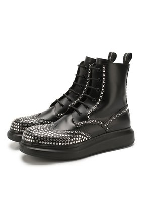 Мужские кожаные ботинки ALEXANDER MCQUEEN черного цвета по цене 59950 руб., арт. 610808/WHX59 | Фото 1 Мужские кожаные ботинки ALEXANDER MCQUEEN черного цвета, арт. 610808/WHX59 | Фото 1