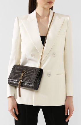 Женская сумка kate medium SAINT LAURENT темно-серого цвета по цене 140000 руб., арт. 354119/DND0W | Фото 2 Женская сумка kate medium SAINT LAURENT темно-серого цвета, арт. 354119/DND0W | Фото 2