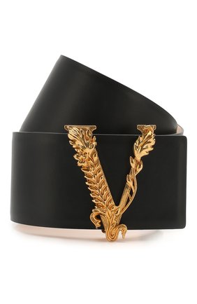 Женский кожаный пояс VERSACE черного цвета по цене 45750 руб., арт. DCDH511/DV3T | Фото 1 Женский кожаный пояс VERSACE черного цвета, арт. DCDH511/DV3T | Фото 1