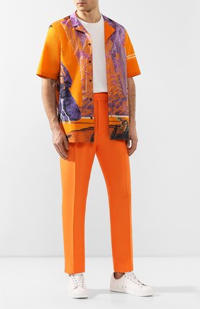 Мужские шелковые брюки RALPH LAUREN оранжевого цвета, арт. 798794566 | Фото 2 (Длина (брюки, джинсы): Стандартные; Материал внешний: Шелк; Случай: Повседневный; Региональные ограничения белый список (Axapta Mercury): RU)