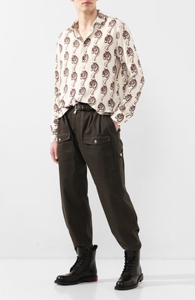 Мужская рубашка из вискозы TRIPLE RRR кремвого цвета по цене 31550 руб., арт. SS20 S013 0032 | Фото 2 Мужская рубашка из вискозы TRIPLE RRR кремвого цвета, арт. SS20 S013 0032 | Фото 2