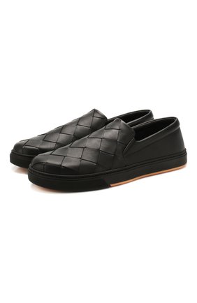 Мужские кожаные слипоны BOTTEGA VENETA черного цвета по цене 56850 руб., арт. 608751/VT031 | Фото 1 Мужские кожаные слипоны BOTTEGA VENETA черного цвета, арт. 608751/VT031 | Фото 1 (Материал внутренний: Натуральная кожа; Стили: Кэжуэл)