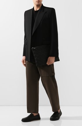 Мужские кожаные слипоны BOTTEGA VENETA черного цвета по цене 56850 руб., арт. 608751/VT031 | Фото 2 Мужские кожаные слипоны BOTTEGA VENETA черного цвета, арт. 608751/VT031 | Фото 2 (Материал внутренний: Натуральная кожа; Стили: Кэжуэл)