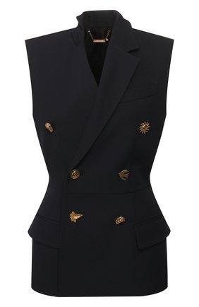 Женский шерстяной жилет GIVENCHY темно-синего цвета по цене 172000 руб., арт. BW30BB11BN | Фото 1 Женский шерстяной жилет GIVENCHY темно-синего цвета, арт. BW30BB11BN | Фото 1