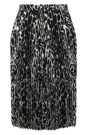 Женская юбка BURBERRY леопардового цвета, арт. 8025228 | Фото 1 (Материал внешний: Синтетический материал; Женское Кросс-КТ: Юбка-одежда; Длина Ж (юбки, платья, шорты): До колена; Материал подклада: Шелк; Статус проверки: Проверена категория)