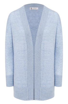 Женский кардиган из смеси льна и хлопка IL BORGO CASHMERE голубого цвета по цене 31700 руб., арт. 55-1046G0 | Фото 1 Женский кардиган из смеси льна и хлопка IL BORGO CASHMERE голубого цвета, арт. 55-1046G0 | Фото 1 (Рукава: Длинные; Материал внешний: Хлопок, Лен; Женское Кросс-КТ: кардиган-трикотаж; Длина (для топов): Удлиненные; Статус проверки: Проверена категория)