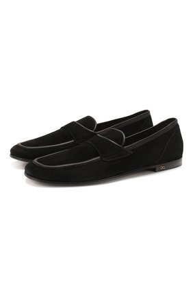 Мужские замшевые лоферы DOLCE & GABBANA черного цвета по цене 53950 руб., арт. A50351/AA415 | Фото 1 Мужские замшевые лоферы DOLCE & GABBANA черного цвета, арт. A50351/AA415 | Фото 1
