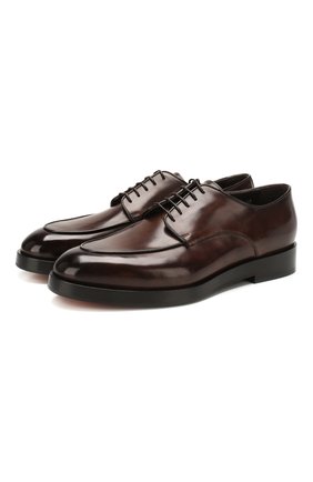 Мужской кожаные дерби SANTONI темно-коричневого цвета по цене 75500 руб., арт. MCC016821BQ1MVVDT50 | Фото 1 Мужской кожаные дерби SANTONI темно-коричневого цвета, арт. MCC016821BQ1MVVDT50 | Фото 1