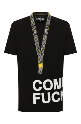 Мужская хлопковая футболка COMME DES FUCKDOWN черного цвета по цене 4995 руб., арт. CDFU712P | Фото 1 Мужская хлопковая футболка COMME DES FUCKDOWN черного цвета, арт. CDFU712P | Фото 1