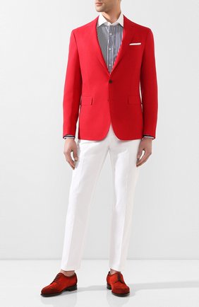 Мужской замшевые дерби SANTONI красного цвета по цене 63850 руб., арт. MCC015761PC4NRVLA45 | Фото 2 Мужской замшевые дерби SANTONI красного цвета, арт. MCC015761PC4NRVLA45 | Фото 2
