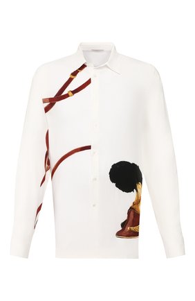 Мужская рубашка из вискозы TRIPLE RRR белого цвета по цене 38450 руб., арт. SS20 S007 0035 | Фото 1 Мужская рубашка из вискозы TRIPLE RRR белого цвета, арт. SS20 S007 0035 | Фото 1