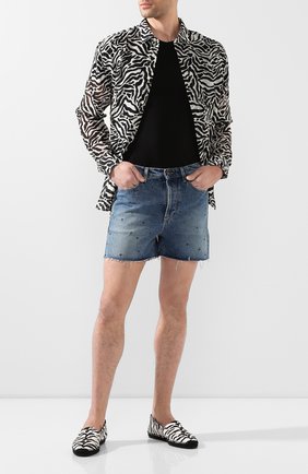 Мужские текстильные эспадрильи SAINT LAURENT черно-белого цвета по цене 21400 руб., арт. 605955/10D10 | Фото 2 Мужские текстильные эспадрильи SAINT LAURENT черно-белого цвета, арт. 605955/10D10 | Фото 2