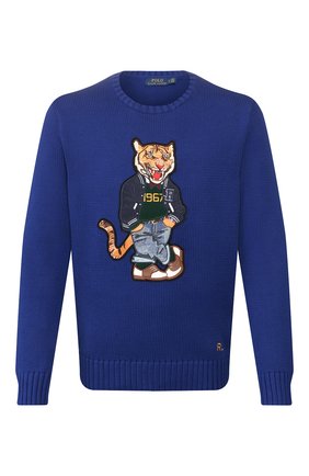 Мужской хлопковый свитер POLO RALPH LAUREN синего цвета по цене 21100 руб., арт. 710786687 | Фото 1 Мужской хлопковый свитер POLO RALPH LAUREN синего цвета, арт. 710786687 | Фото 1