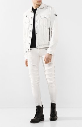 Мужская джинсовая куртка BALMAIN белого цвета по цене 135000 руб., арт. TH08577/Z629 | Фото 2 Мужская джинсовая куртка BALMAIN белого цвета, арт. TH08577/Z629 | Фото 2