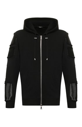 Мужская хлопковая толстовка BALMAIN черного цвета по цене 98900 руб., арт. TH03803/I278 | Фото 1 Мужская хлопковая толстовка BALMAIN черного цвета, арт. TH03803/I278 | Фото 1
