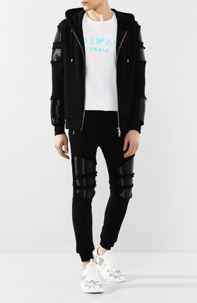 Мужская хлопковая толстовка BALMAIN черного цвета по цене 98900 руб., арт. TH03803/I278 | Фото 2 Мужская хлопковая толстовка BALMAIN черного цвета, арт. TH03803/I278 | Фото 2