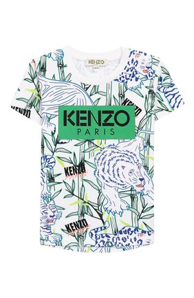 Детский хлопковая футболка KENZO разноцветного цвета по цене 5200 руб., арт. KQ10588-BB | Фото 1 Детский хлопковая футболка KENZO разноцветного цвета, арт. KQ10588-BB | Фото 1