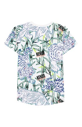 Детский хлопковая футболка KENZO разноцветного цвета по цене 5200 руб., арт. KQ10588-BB | Фото 2 Детский хлопковая футболка KENZO разноцветного цвета, арт. KQ10588-BB | Фото 2