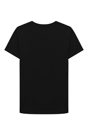 Детская хлопковая футболка BALMAIN черного цвета, арт. 6M8741/MX030/12-16 | Фото 2 (Рукава: Короткие; Материал внешний: Хлопок; Девочки Кросс-КТ: футболка-одежда; Принт: С принтом)