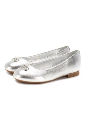 Детские кожаные балетки DOLCE & GABBANA серебряного цвета по цене 24350 руб., арт. D10510/A6C66/29-36 | Фото 1 Детские кожаные балетки DOLCE & GABBANA серебряного цвета, арт. D10510/A6C66/29-36 | Фото 1