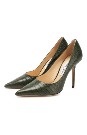Женская кожаные туфли love 100 JIMMY CHOO темно-зеленого цвета по цене 49950 руб., арт. L0VE 100/CCL | Фото 1 Женская кожаные туфли love 100 JIMMY CHOO темно-зеленого цвета, арт. L0VE 100/CCL | Фото 1