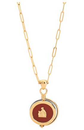 Женское кулон на цепочке LANVIN красного цвета по цене 59950 руб., арт. AW-CJYN05-AGAT-P20 | Фото 2 Женское кулон на цепочке LANVIN красного цвета, арт. AW-CJYN05-AGAT-P20 | Фото 2