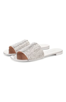 Женские кожаные шлепанцы adelia GIUSEPPE ZANOTTI DESIGN серебряного цвета по цене 54050 руб., арт. E800165/032 | Фото 1 Женские кожаные шлепанцы adelia GIUSEPPE ZANOTTI DESIGN серебряного цвета, арт. E800165/032 | Фото 1