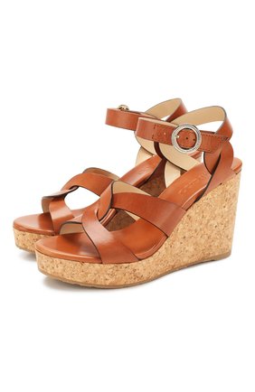 Женские кожаные босоножки aleili 100 JIMMY CHOO коричневого цвета по цене 39600 руб., арт. ALEILI 100/VAC | Фото 1 Женские кожаные босоножки aleili 100 JIMMY CHOO коричневого цвета, арт. ALEILI 100/VAC | Фото 1
