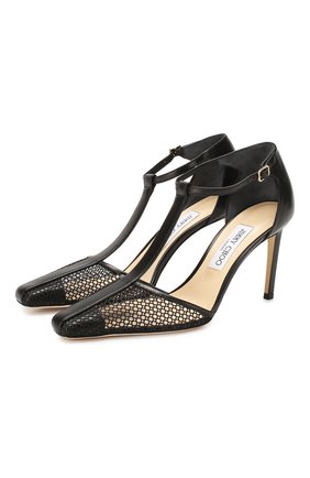Женская комбинированные туфли batu 85 JIMMY CHOO черного цвета по цене 52100 руб., арт. BATU 85/ZHP | Фото 1 Женская комбинированные туфли batu 85 JIMMY CHOO черного цвета, арт. BATU 85/ZHP | Фото 1