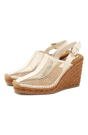Женские комбинированные босоножки dakori 110 JIMMY CHOO кремвого цвета по цене 41300 руб., арт. DAK0RI 110/H0N | Фото 1 Женские комбинированные босоножки dakori 110 JIMMY CHOO кремвого цвета, арт. DAK0RI 110/H0N | Фото 1