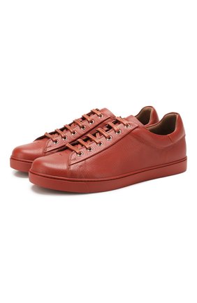 Мужские кожаные кеды GIANVITO ROSSI оранжевого цвета по цене 45750 руб., арт. S26340.M1CRI.B0XCRIM | Фото 1 Мужские кожаные кеды GIANVITO ROSSI оранжевого цвета, арт. S26340.M1CRI.B0XCRIM | Фото 1