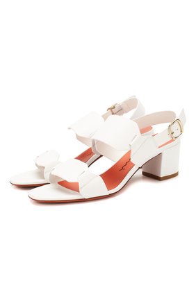 Женские кожаные босоножки SANTONI белого цвета по цене 41600 руб., арт. WHTH58734HI2TLGAI70 | Фото 1 Женские кожаные босоножки SANTONI белого цвета, арт. WHTH58734HI2TLGAI70 | Фото 1