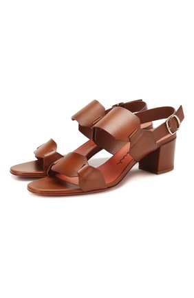 Женские кожаные босоножки SANTONI коричневого цвета по цене 41600 руб., арт. WHTH58734HI2TLGAC30 | Фото 1 Женские кожаные босоножки SANTONI коричневого цвета, арт. WHTH58734HI2TLGAC30 | Фото 1