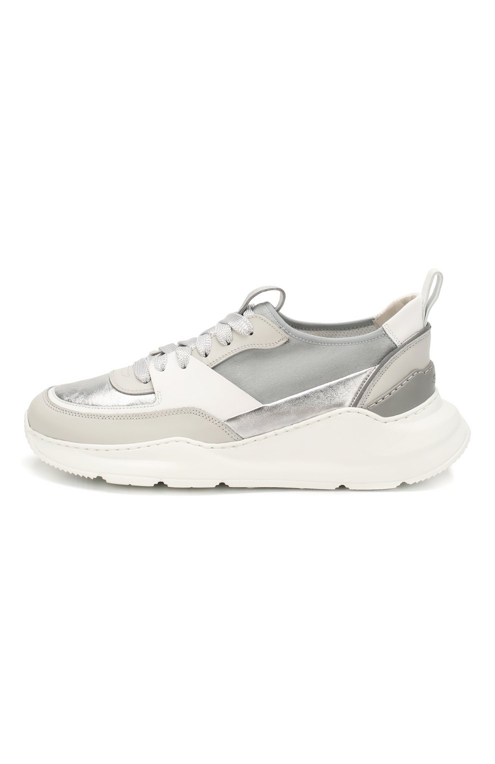 Женские серебряные кожаные кроссовки SANTONI — купить в интернет ...