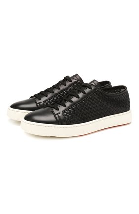 Мужские кожаные кеды SANTONI черного цвета по цене 46700 руб., арт. MBCN21351BARCGUNN01 | Фото 1 Мужские кожаные кеды SANTONI черного цвета, арт. MBCN21351BARCGUNN01 | Фото 1