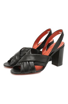 Женские кожаные босоножки SANTONI черного цвета по цене 39400 руб., арт. WHTP58516HI2SUNPN01 | Фото 1 Женские кожаные босоножки SANTONI черного цвета, арт. WHTP58516HI2SUNPN01 | Фото 1