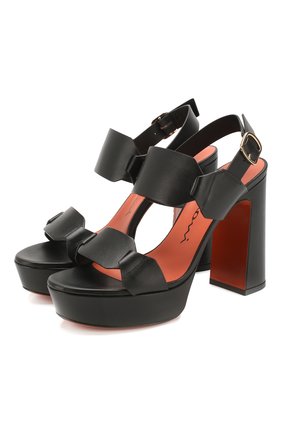 Женские кожаные босоножки SANTONI черного цвета по цене 45100 руб., арт. WHV058719HX2TLGAN01 | Фото 1 Женские кожаные босоножки SANTONI черного цвета, арт. WHV058719HX2TLGAN01 | Фото 1